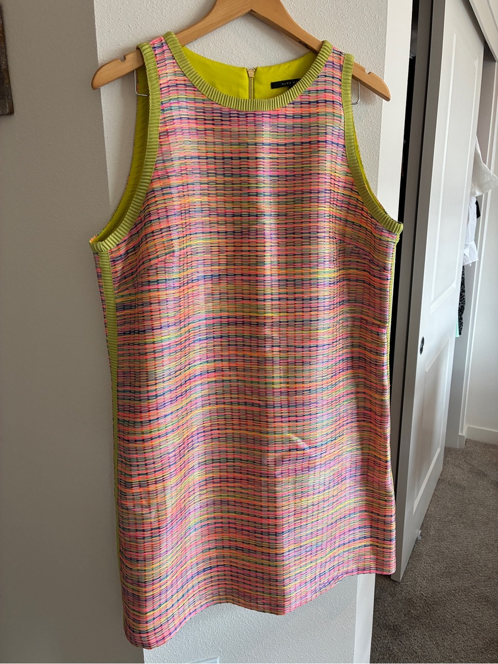 Colorful Sleeveless Alex Marie Dress with Lime Trim
